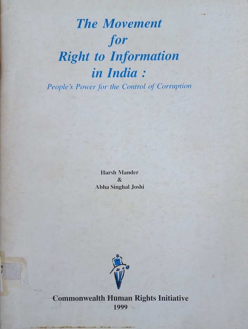 The Movement for Right to Information in India